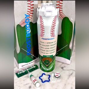 SoldOutOnline FrostBuddy Baseball Drip Bottle Buddy Tumbler! 32oz ~ NIB MultiUse
